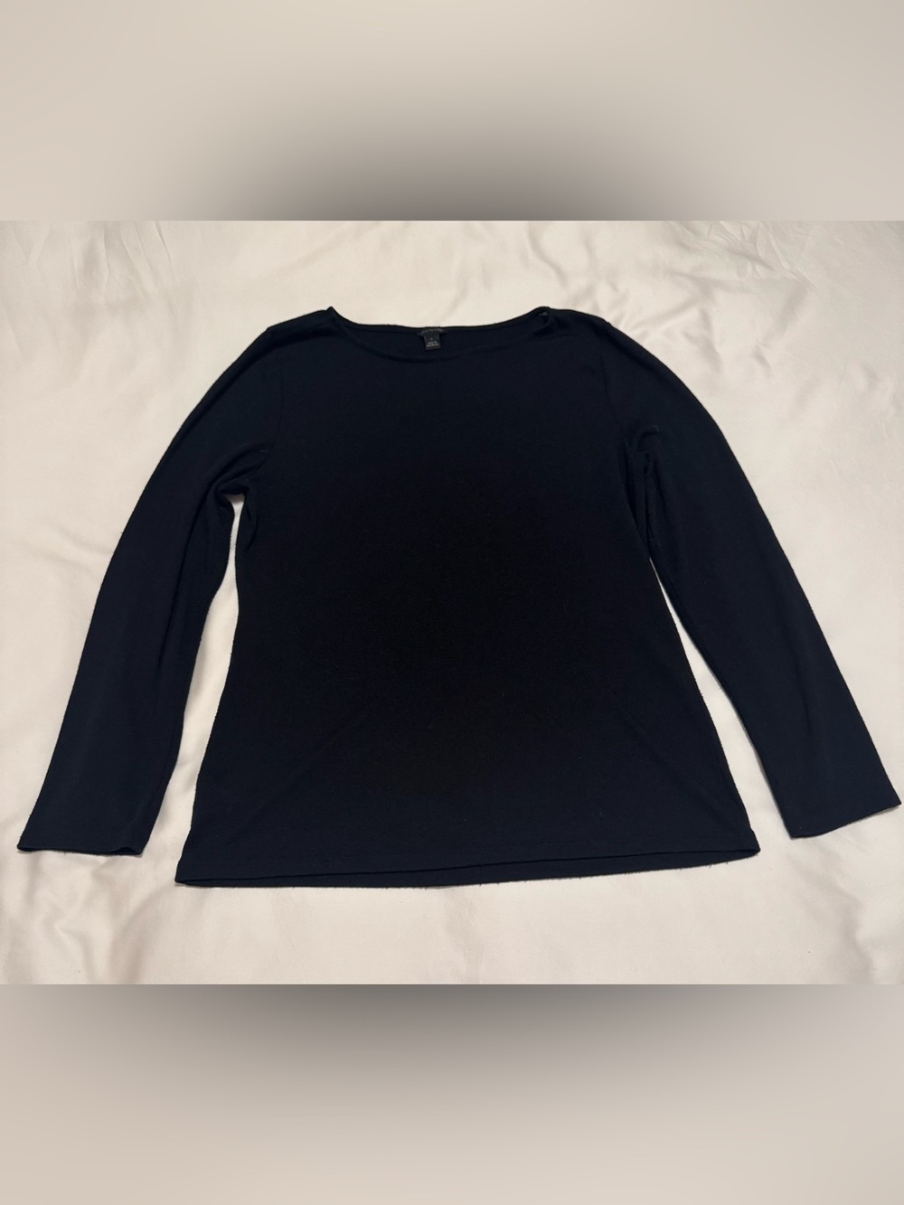 Ann Taylor Black Long-Sleeve Crewneck Sweater